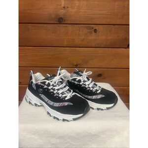 Skechers Women's D'Lites Interlude Running Shoes Sneakers Black/Multi Sz 7